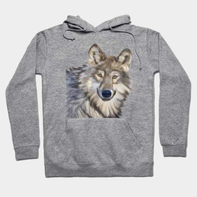 Original hand-painted digital Wolf Hoodie by Dudzik Art